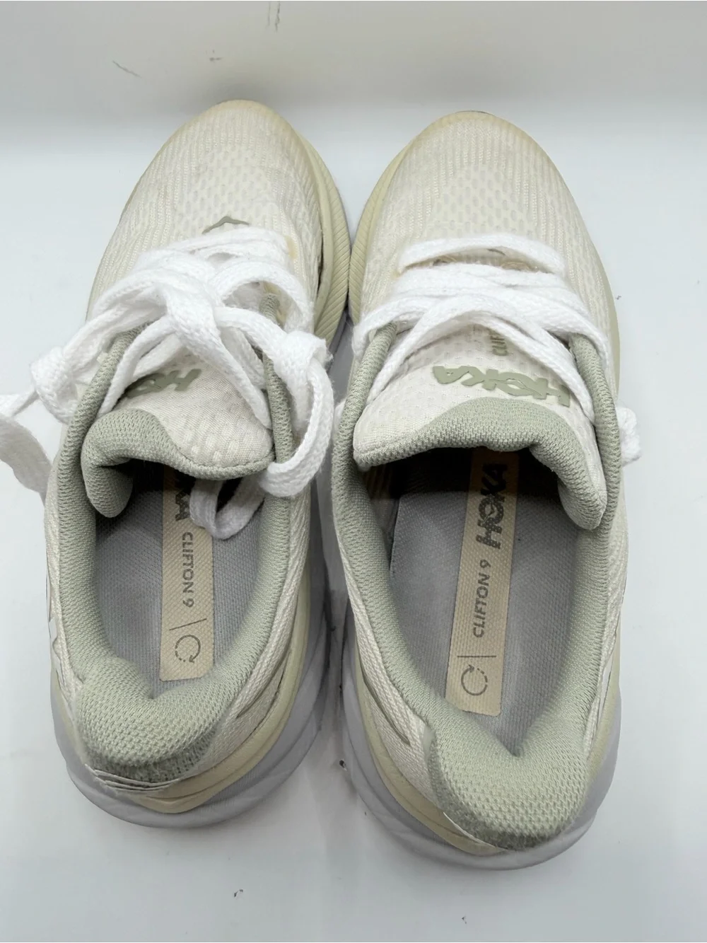 Hoka Women's Cream and White Cushion Running Shoes